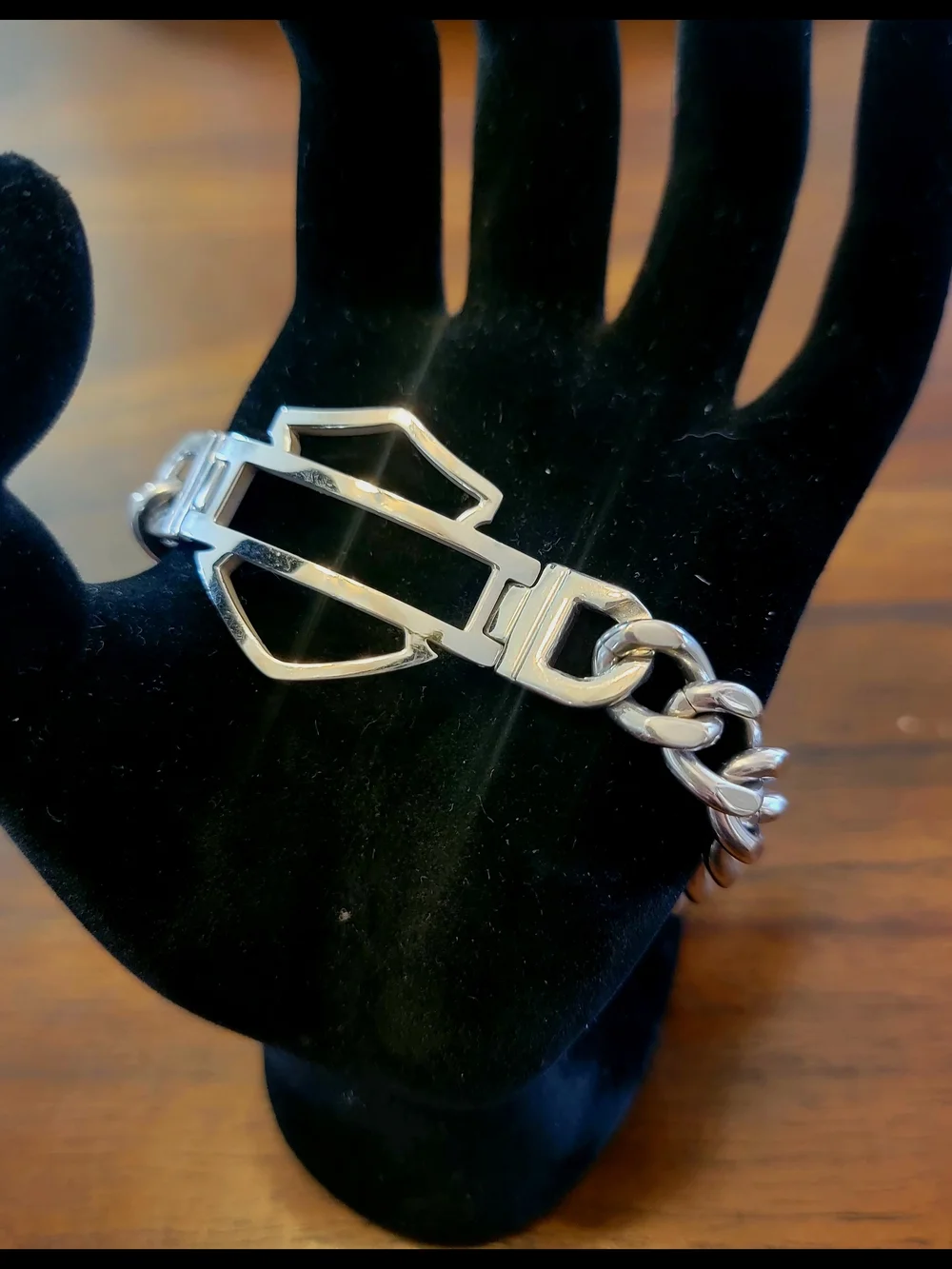 Men's Silver Chain ID Bracelet - Polished Metal